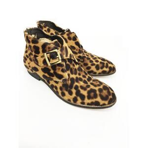 Johnston & Murphy Animal Leopard Print Horse Hair Chukka Boots Booties Sz 8